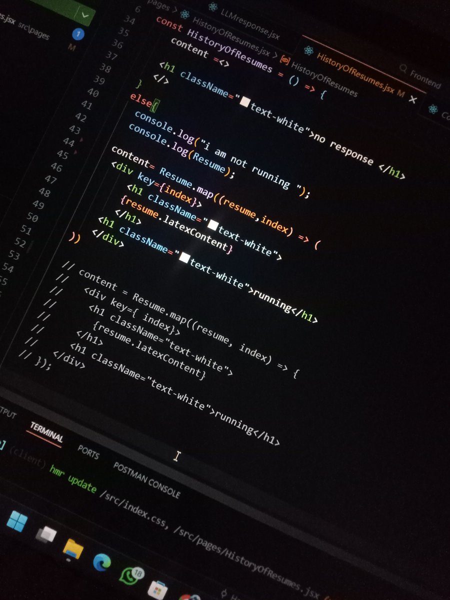 harshapc0109's tweet image. “Just spent 2 whole hours debugging my React app like a madman 🔥
Turned out I used {} instead of () in an arrow fn → return was missing
React gave ZERO useful errors, just silent death 😭
Finally fixed it 😂
#ReactJS #WebDev #100DaysOfCode”