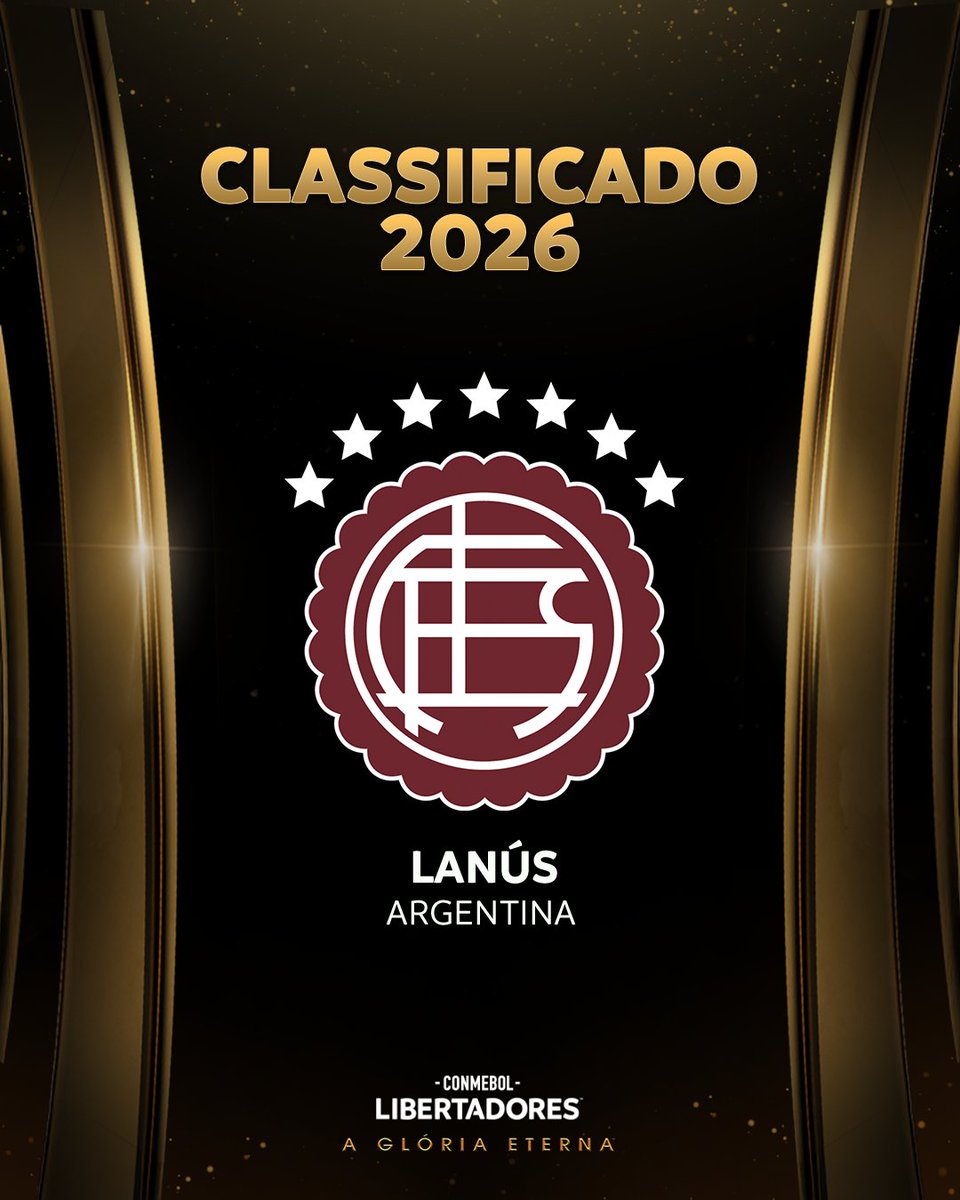 LibertadoresBR's tweet photo. ⭐️🇦🇷 Bem-vindo de volta, @clublanus! O bicampeão da @SudamericanaBR está na CONMEBOL #Libertadores 2026. https://t.co/fIBiSCaqb3