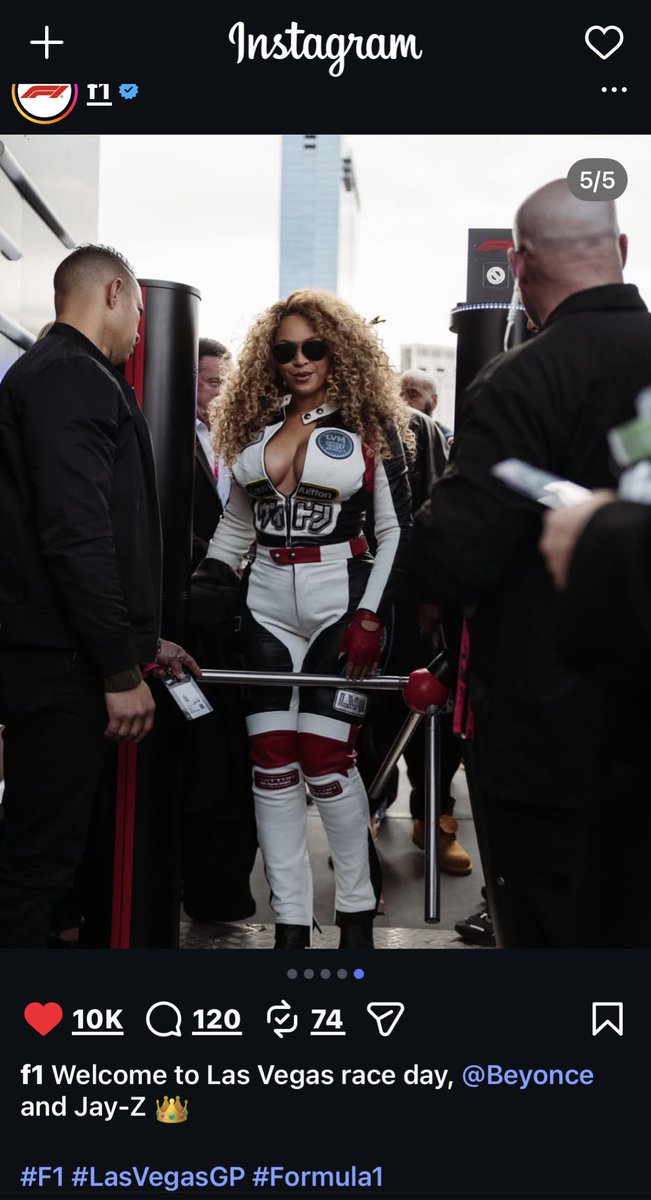 beyoncesrock3's tweet photo. Y’ALL F1 POSTED BEYONCÉ https://t.co/VRexIqGvPw