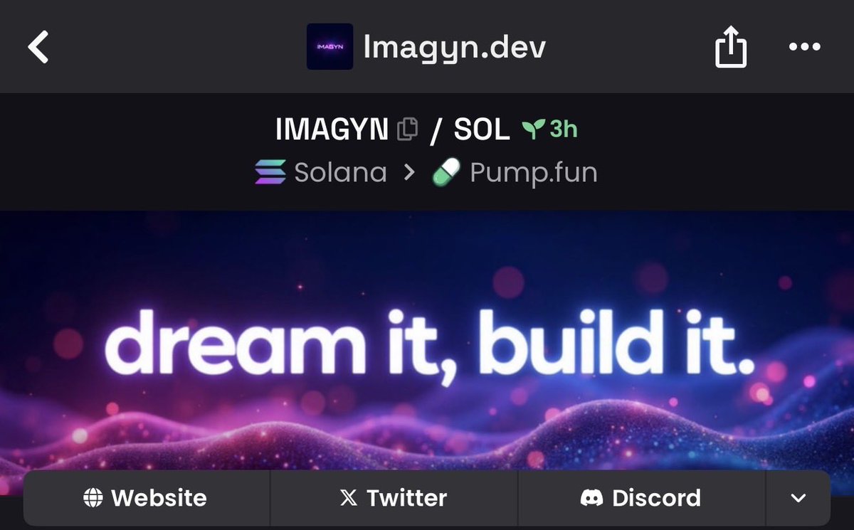 AlphaTrencher's tweet photo. I was watching the $IMAGYN dev’s live PumpFun stream for a while, he’s actually doing crazy shit.

GfijyNV1TxdjZRahYQYQzcoJkHJpxsDGgKRD5CRspump

This tool can fix a lot of website developing problems, like literally one prompt and boom, full-fledged website code. That’s giga bullish for the AI industry.

The part I love the most? Every time someone uses IMAGYN, they pay in $IMAGYN tokens and those tokens get automatically burned.

Crazy tek. Should be a runner.