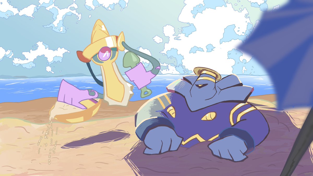 aegislash and dusknoir beach day!