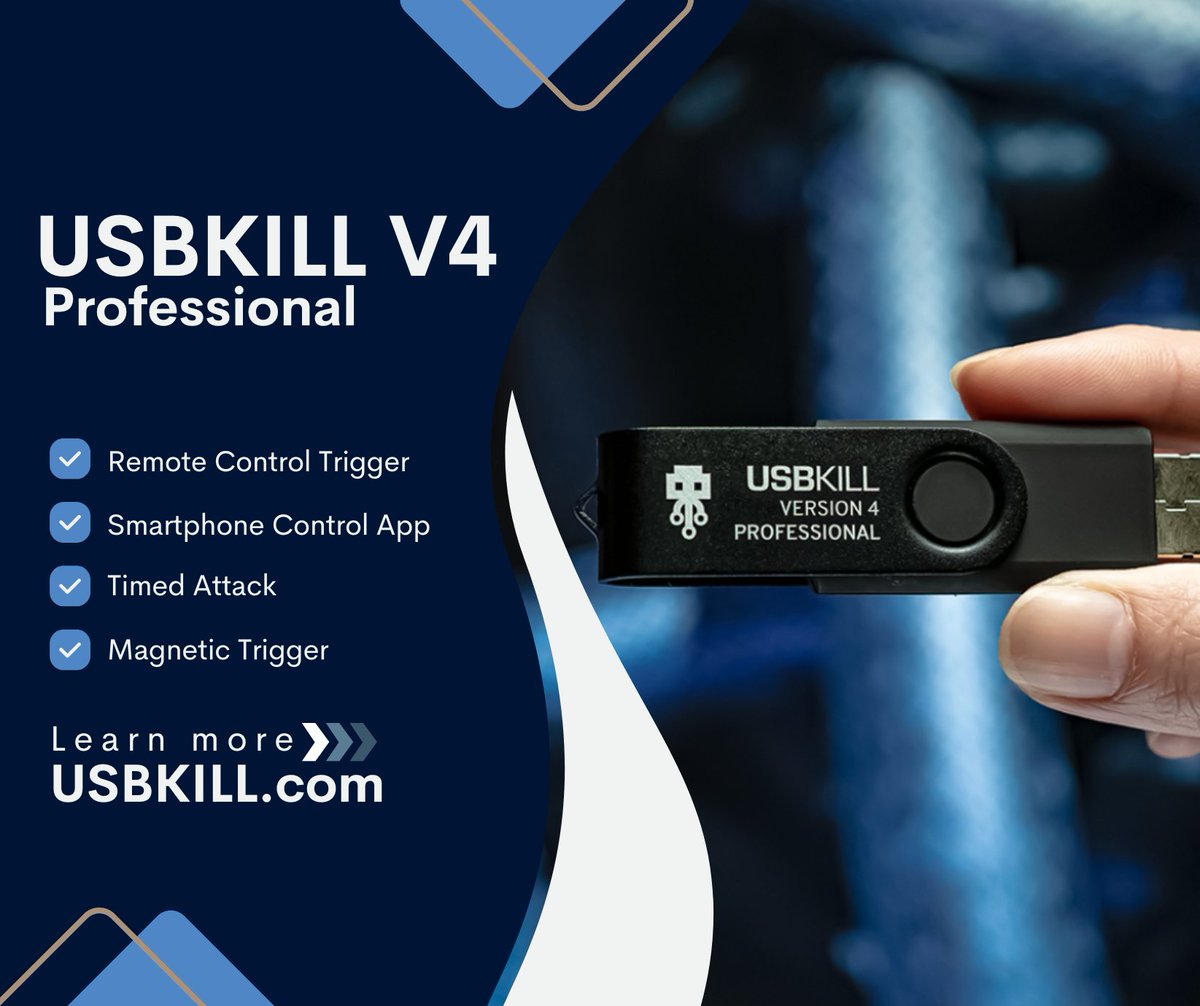 USBKill's tweet image. 🚨 USBKill V4 Pro: The professional&apos;s choice. Unlimited use, multiple modes, total control. 🔌🎯 l.usbkill.com/KEMFh 
#HardwareTesting #USBKillV4 #USBKill #Pentesting #infosec #security #RedTeam
