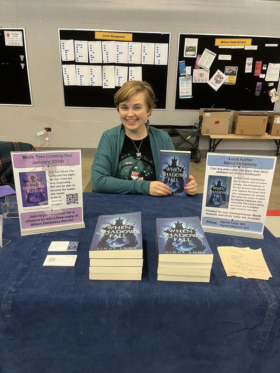 EnnsLindy's tweet image. My first ever book fair event! I sold 12 copies of When Shadows Fall, so not too shabby!