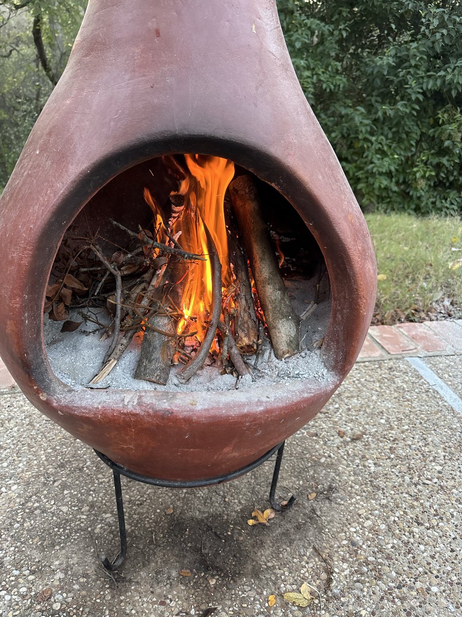 2Tim4_5's tweet image. Some quiet time by the chiminea - love the weather