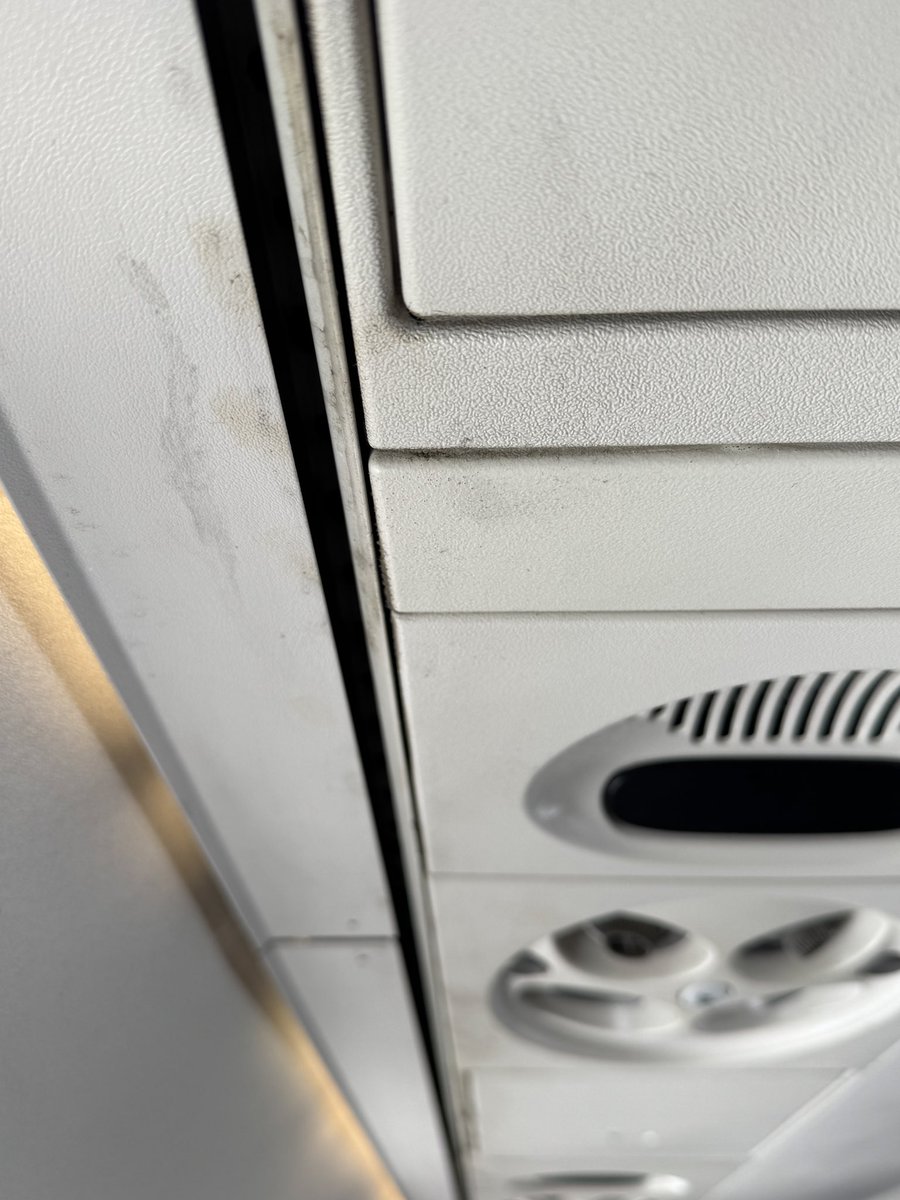 andrewhiggo's tweet image. Sooooo, #Qantas has allegedly improved - hmm. Canberra to Brissie yesterday. @Qantas flight was two hours late departing (ok, that happens), cabin service was poor at best (sulky attendant is being kind) and parts of the plane were dirty (see photo of air ducts). Disappointed!
