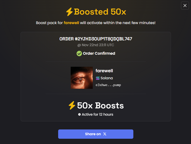 loadingstillx's tweet image. To celebrate a new ATH, another 50x boost!

$farewell