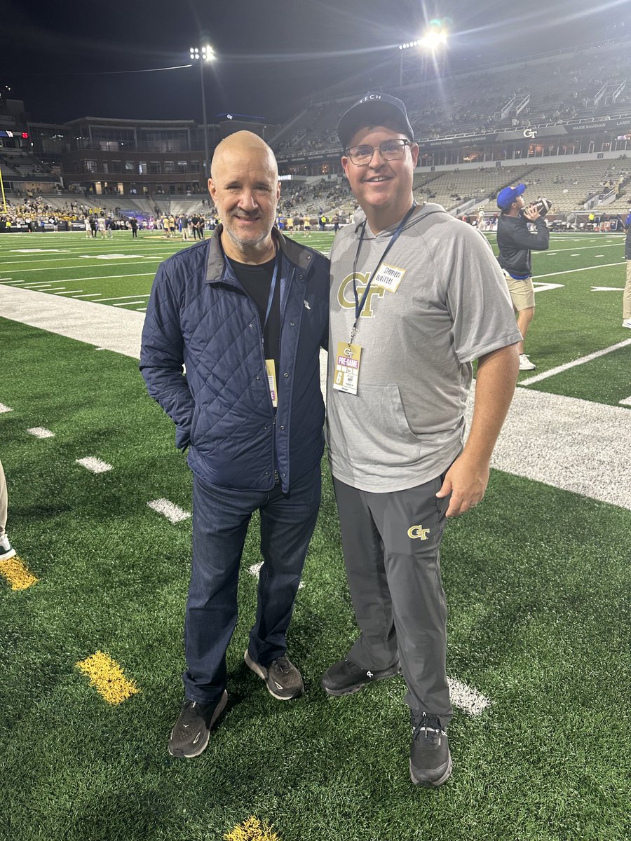 Happy to welcome my dear friend, Michael Martin, to the Flats for his first ⁦<a href="/GTFootball/">Georgia Tech Football</a>⁩ game! Go Jackets!