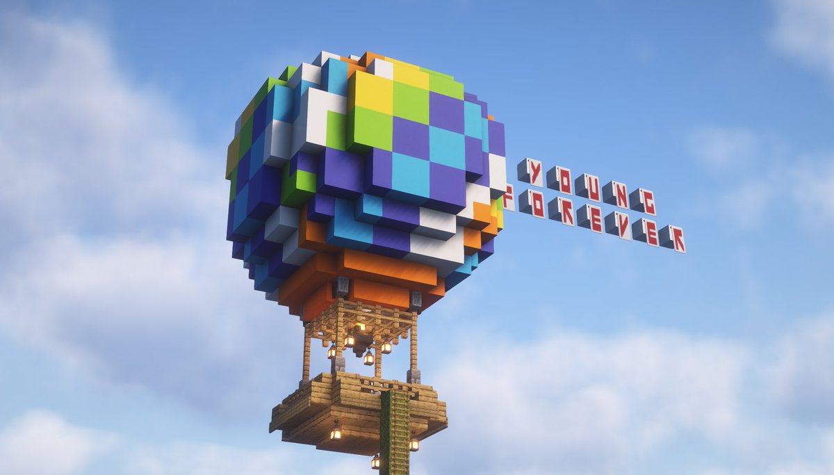 qtetes's tweet image. young forever album cover in minecraft made by me :]
