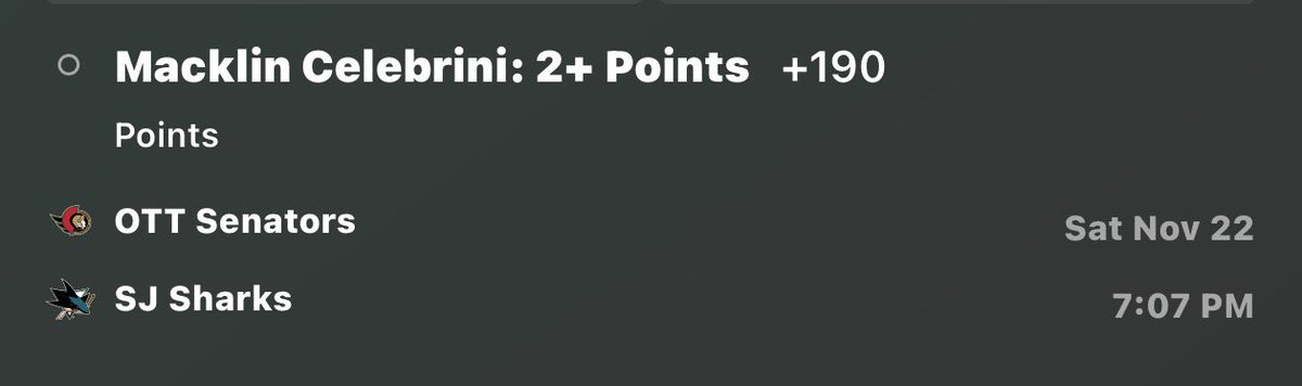 🏒 NHL - Straights 🏒 

No link since they’re only straights. 

Let’s have a great Saturday night! 🤑

#GamblingX #NHL