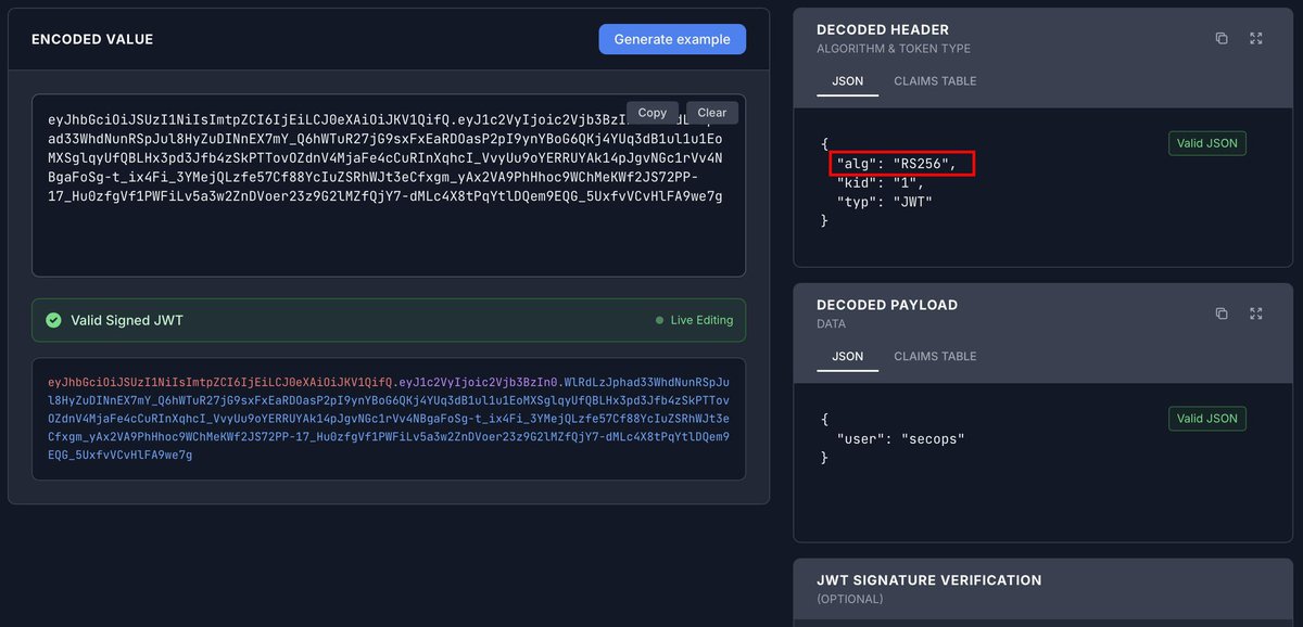 commando_skiipz's tweet image. JWT Security Checker (XJWT.io) now supports both symmetric and asymmetric algorithms.
You can now decode and encode/forge HS/RS/ES/PS-128/256 JWTs.

Thank you @Dghost_Ninja for pointing out the need for this feature.

Happy hacking, guys!
