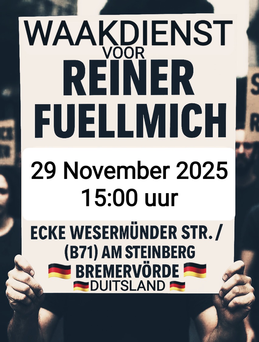 FreeFuellmich's tweet image. 🥁🥁 WAAKDIENST 🥁🥁
voor Dr. #ReinerFuellmich 
📍 Bremervörde, Duitsland 🇩🇪
📅 29 November 2025 
⏰ 15:00 uur 
Hij zit gevangen voor het stellen van ongemakkelijke vragen. 
Laten we opnieuw een duidelijke boodschap uitdragen: 
Voor gerechtigheid. Voor vrijheid. Voor Reiner.