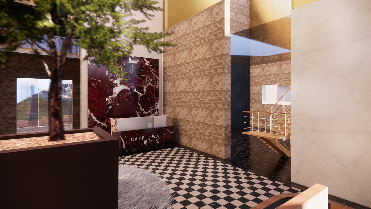 peacefullysal's tweet image. My design implementation for Buildner architecture competition hope this turns out for the better🩷

Enjoy! 🩷
Cafe wa, meaning our cafe for the communal area a gathering for all cultures. 

#interiordesign #buildner #architecturecompetition #interiordesign #fyp #twitter