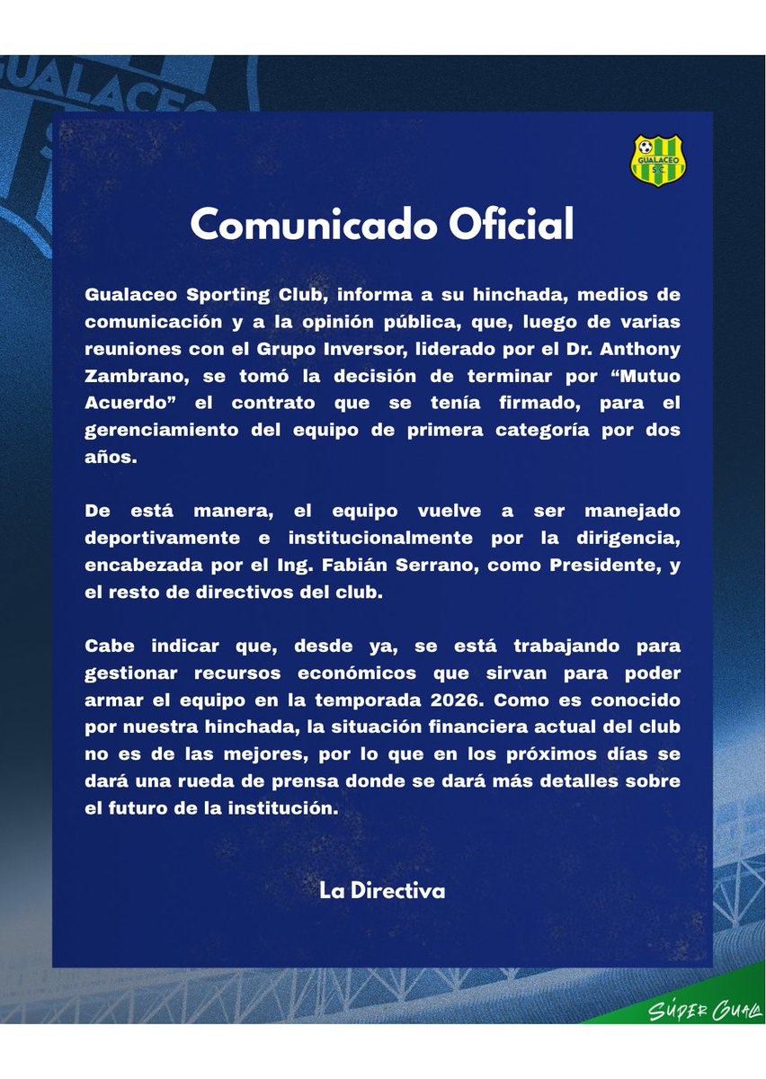 #ComunicadoOficial 🟢🟡