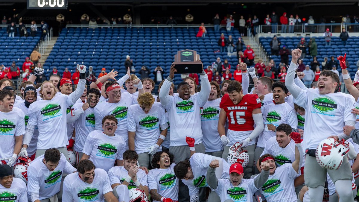 .<a href="/wabashathletics/">Wabash Athletics</a> (9-2) edged Ohio Northern (8-3) 32-31 in a thriller that came down to the final seconds to capture the 2025 Forever Lawn Bowl as part of the Opendorse Bowl Series. #NCACPride

📰 | ncac.short.gy/25foreverlawnb…