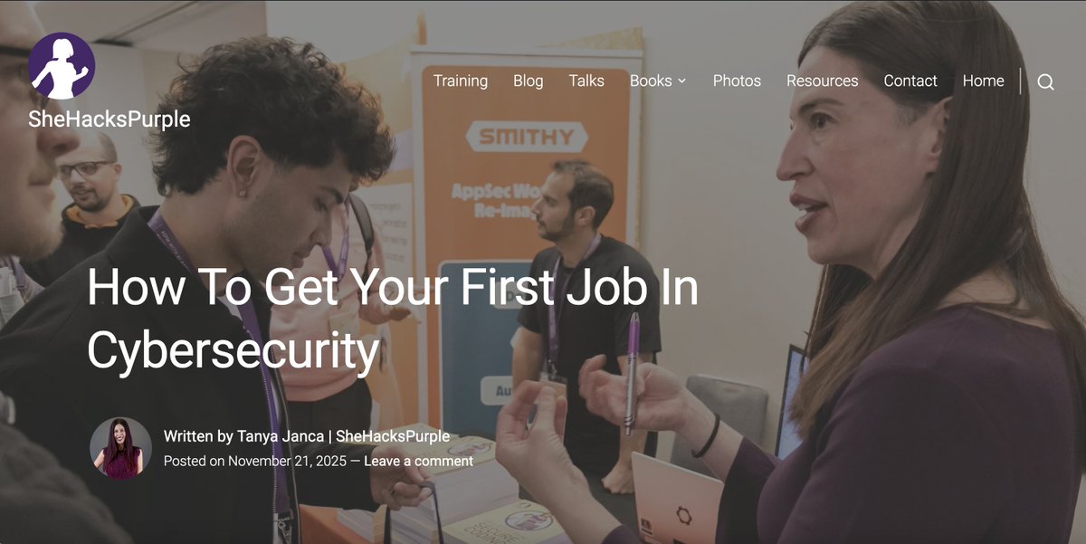shehackspurple's tweet image. How To Get Your First Job In #Cybersecurity: a blog post of all the steps you need to transition into #InfoSec! 

twp.ai/ImsxdP