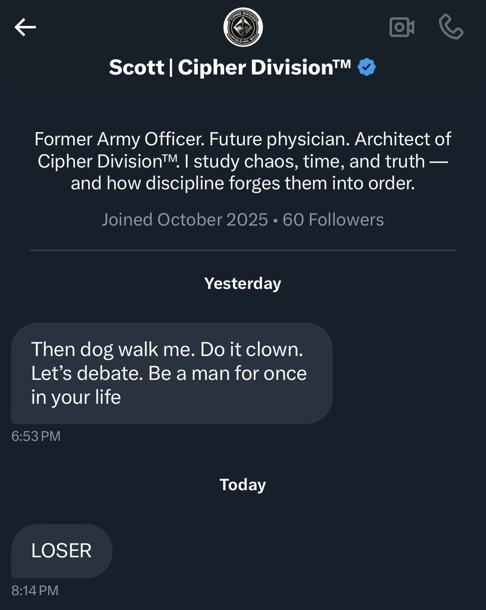 Scotty doesn’t knowww

<a href="/CipherCommand/">Scott | Cipher Division™</a> you’re a bitch, just face it. 

You little spunk bubble