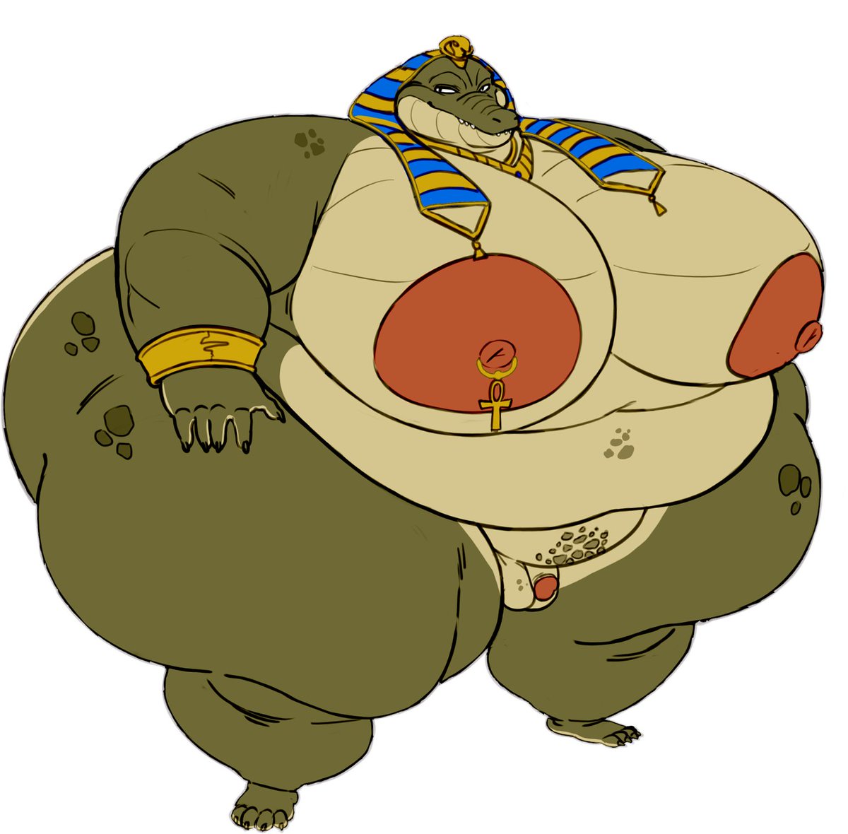 Dropping new Croco oc
I decided to name him Ankuh, a Pharaoh who ruled the first generation of Porcs and the reason of why they have that greenish skin