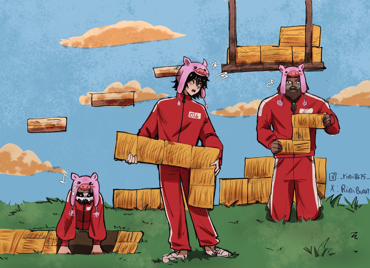 RiiniiBunny's tweet image. Los últimos en sobrevivir 
Squidcraft games 4 DIA 4
( llegamos a la final !) 
#squidcraftgames4 
#quackity #quackityfanart #alexby #alexbyfanart #sapopeta #meximusfanart.