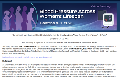 AnastasiaSMihai's tweet image. Are you interested in #BloodPressure across #Women #Lifespan as I am?

Please join me &amp;amp; the other invited speakers &amp;amp; moderators for the @NIH #NHLBI online 2 Day Workshop!

Co-chairs: Prof Jane F. Reckelhoff &amp;amp; Dr @nataliebello9 
 
Registration is free 👉web.cvent.com/event/e7c2bdc3…