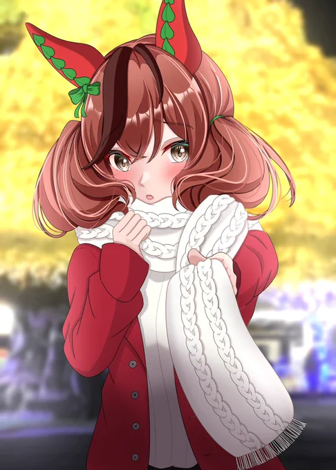 #三連休はフォロワーが増えるらしい 今年はウマ娘コラボ無いけどメガイルミデートした時のイラストです