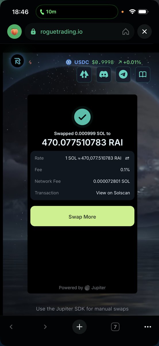RealDylanSwartz's tweet image. 🚀 Announcement coming soon!
We’ll be launching a giveaway for our top swap users.

And don’t worry, we’ll be checking for fair use, so no gaming the system 😉

Once it goes live, start swapping for a chance to win something awesome.

@RogueAITrading