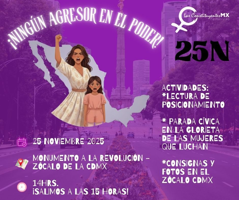 El martes #25N ¡tomamos las calles! Nos vemos a las 14 hrs 💜💜💜 #25Noviembre #25noviembredíainternacionalcontralaviolenciahacialamujer
