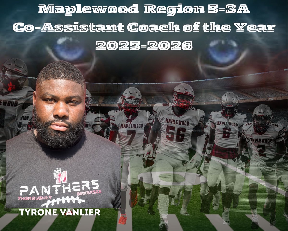 Huge congratulations to our Defensive Coordinator, Coach Tyrone Vanlier, on being named the Region 5-3A Co-Assistant Coach of the Year!

This honor is a reflection of his relentless commitment, unwavering passion, and the standard of excellence he pours into our program