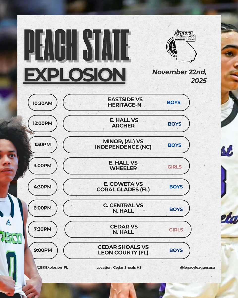 BTS_Report's tweet photo. Game 5 Final @BKExplosion_FL #PeachState
@cghs_jags_hoops were a 79-55 winner over East Coweta. The Florida school was hitting on all cylinders.
Names of note;
‘27 @gavinreed22 21 pts
‘27 @DavidAskew40
‘26 @hsgr2026hoops
‘26 Jamari Bolden
‘27 Donovan Swain
#btsreport #HSBB https://t.co/XWtW0cUTul