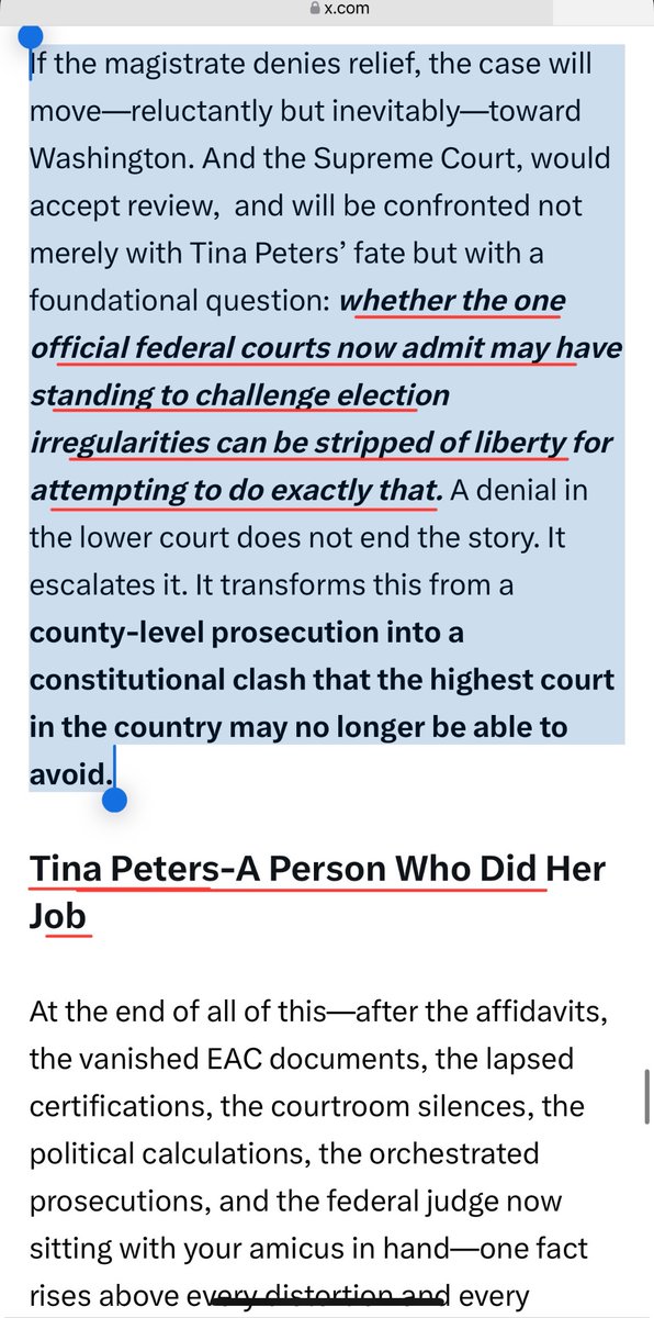 OnlyPaperBallot's tweet image. Tina Peters was put in a position to CHANGE the course of HISTORY. She courageously and unwaveringly stood. Thank you @realtinapeters 🙏🏼❤️🇺🇸

I pray Tina is released SOON 🙏🏼

@idontexistTore used her wisdom to create a box. The people stood together. 
Truth wins! God wins!