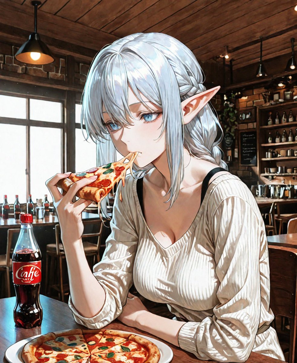 j0rd0n's tweet image. A slow lunch in a quiet café, where the world outside feels miles away.