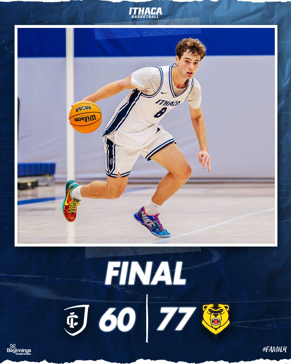 IthacaMBB's tweet image. Final. 

#GoBombers | #Family | #D3Hoops