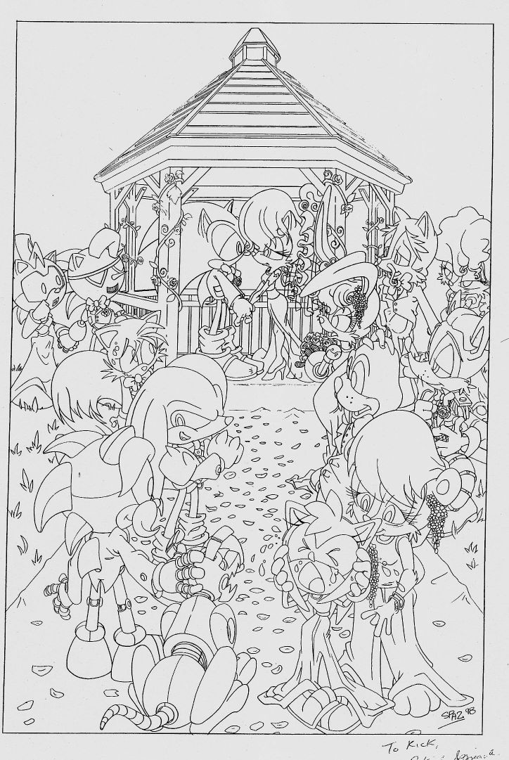 SatamHistorian's tweet image. Update: Found out who commissioned it! This Spaz artwork was commissioned by rick2tails back in the 90s. He apparently met some Archie Sonic alumni at a convention, and they hooked him up with Spaz, who did a few commissions for him, including this one!