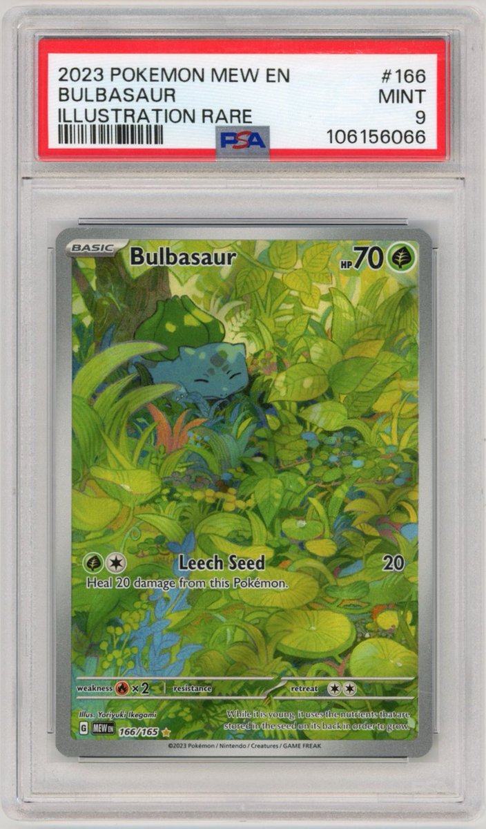🤝 Item sold: 2023 Pokémon Mew EN-151 #166 Bulbasaur - Illustration Rare (PSA 9 MINT) - Courtyard

💰 Price: 65.00 USD
🔎 market.handcash.io/item?groupingV…