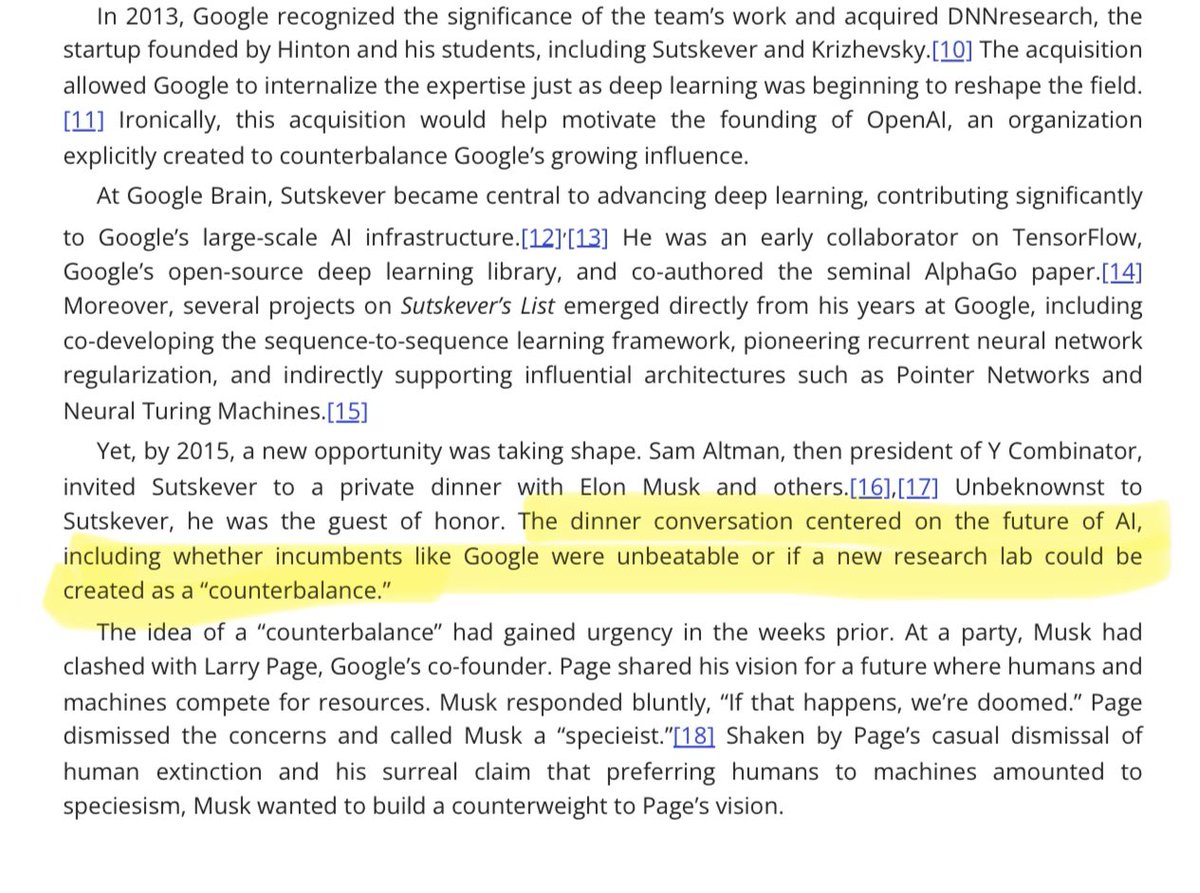 OpenAIがどのように、そしてなぜ設立されたのか、私たちはしばしば忘れてしまいます。そして、そのすべてが現実のものとなりました。バランスが巨人を目覚めさせたのです。

 Sutskeverのリストから
