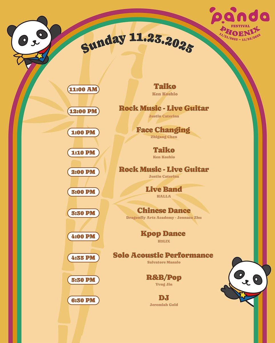 thisisHALLA's tweet image. Hey guys!! Sorry for the short notice, but I’ll be playing at Panda Fest Phoenix 🐼 tomorrow the 23rd at 3PM with support of Anthony Lee and Chris Pernice. This will be my first performance in Phoenix, and I hope to see you there! 🔥
#HALLA #LIVE #PANDAFEST