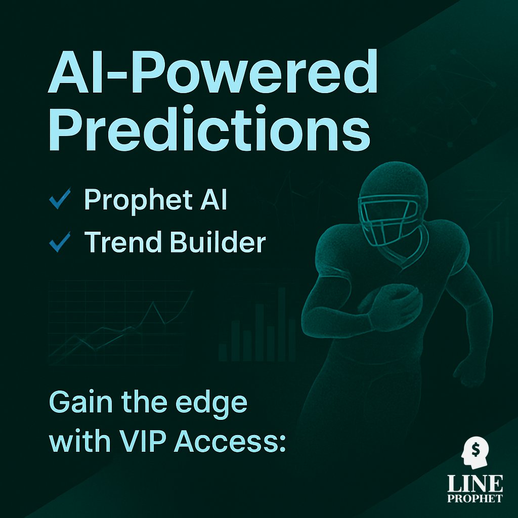LineProphetLLC's tweet image. Gain the edge with VIP Access:

✓ Prophet AI
✓ Trend Builder
✓ VIP Picks
✓ Matchup Game Data

⚡ Join: lineprophet.com/packages

#LineProphet