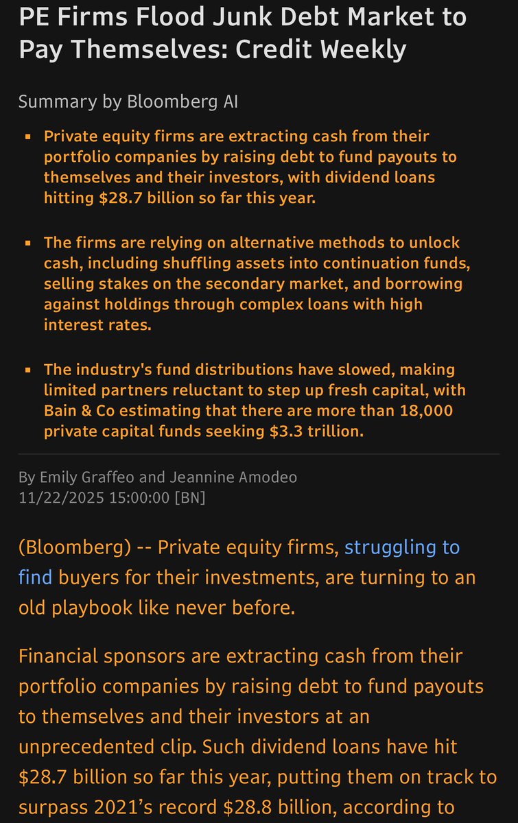 PauloMacro's tweet image. To those in the back of the class, this is the PE equivalent of cashing out as fast as you can because there is literally no exit for LPs so stripmine what you can while the window is open. 

Funny, the listed guys are doing it too. @TimmerFidelity reminds us that insider…