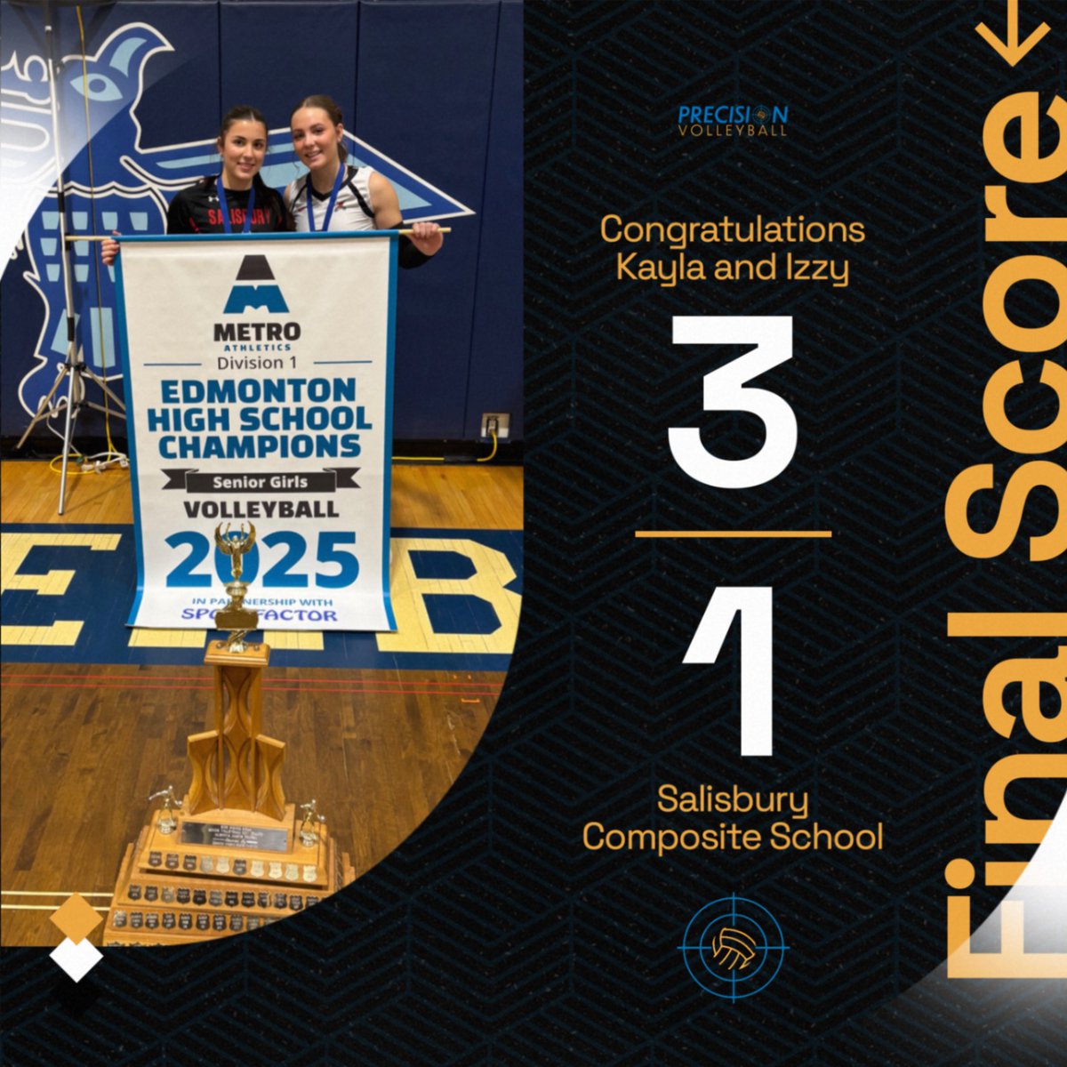 Congratulations to Precision Players Kayla Campbell nd Izzy Mackay as SAL wins the City Championship