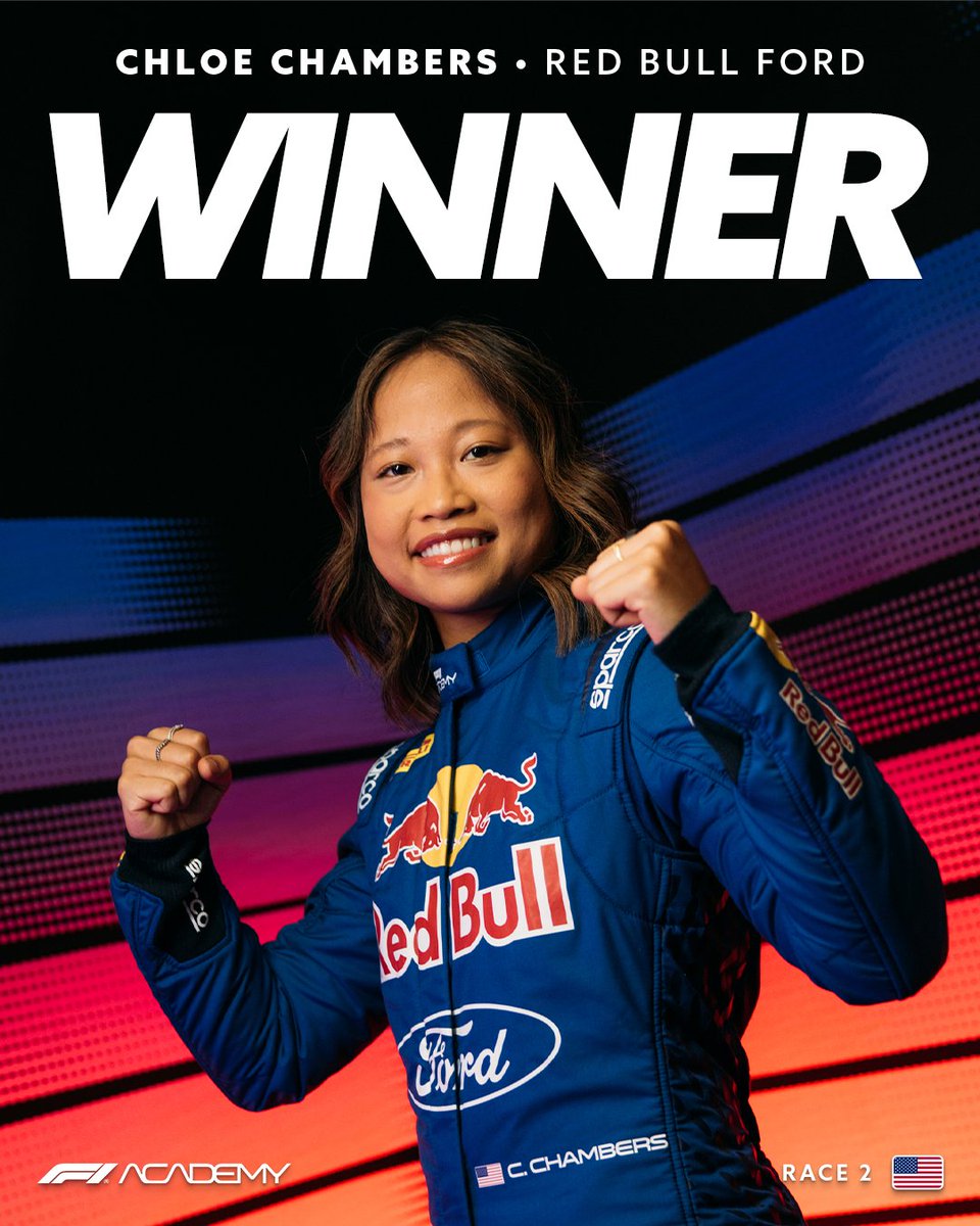 f1academy's tweet image. CHLOE CHAMBERS WINS THE FINAL RACE OF THE SEASON IN LAS VEGAS! 🏆

A dominant lights-to-flag victory on home soil from Chloe to claim her second win of the season. 💪 

#F1Academy  #LasVegasGP