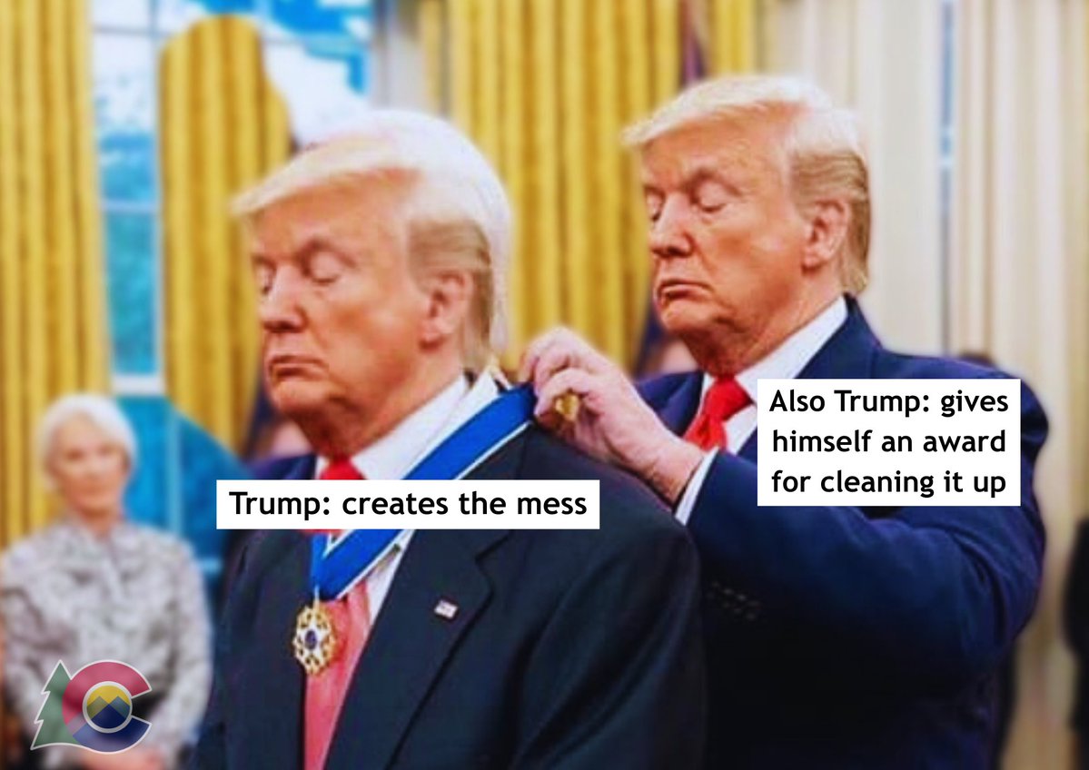 GovofCO's tweet image. Trump’s tariffs create chaos and higher costs for Americans — then Trump celebrates himself for ‘fixing’ the fallout. The math isn’t mathing. America needs leadership that doesn’t cause the problem in the first place.
