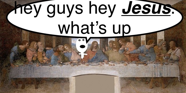 drew my OC eating at the last supper! merry Christmas eve! 😊