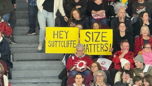 At the PWHL Ottawa Charge home opener - full house! And a message for <a href="/_MarkSutcliffe/">Mark Sutcliffe</a>! Great hockey! #ottcity