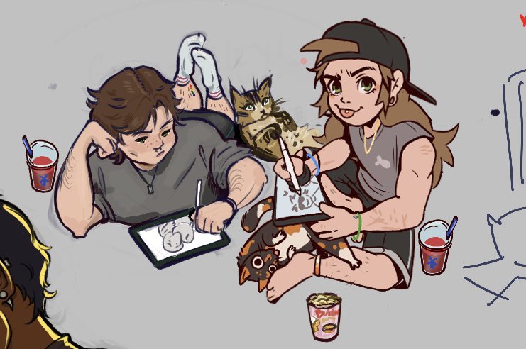 leftbooblover's tweet photo. Me and @oliveflesh drawing Griddlehark for yall https://t.co/9GxazZdP1Q