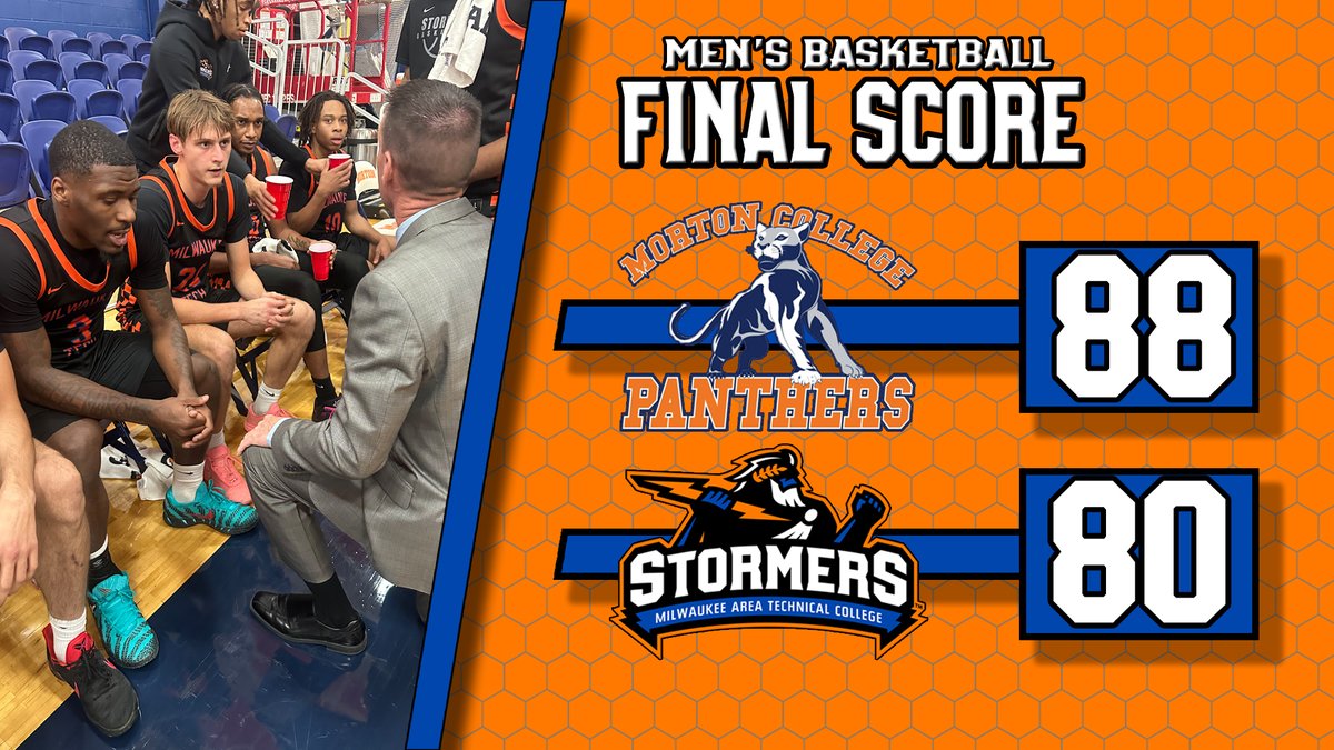 MATC_Athletics's tweet image. #8 Men&apos;s Basketball falls short in physical game at Morton College.

⚡️Stormers Leaders ⚡️
PG #10 Boutin - 19 PTS, 3 REB, 2 STL
G/F #15 Lawani - 17 PTS, 7  REB
G #20 Hackett- 11 PTS, 5 REB, 2 AST