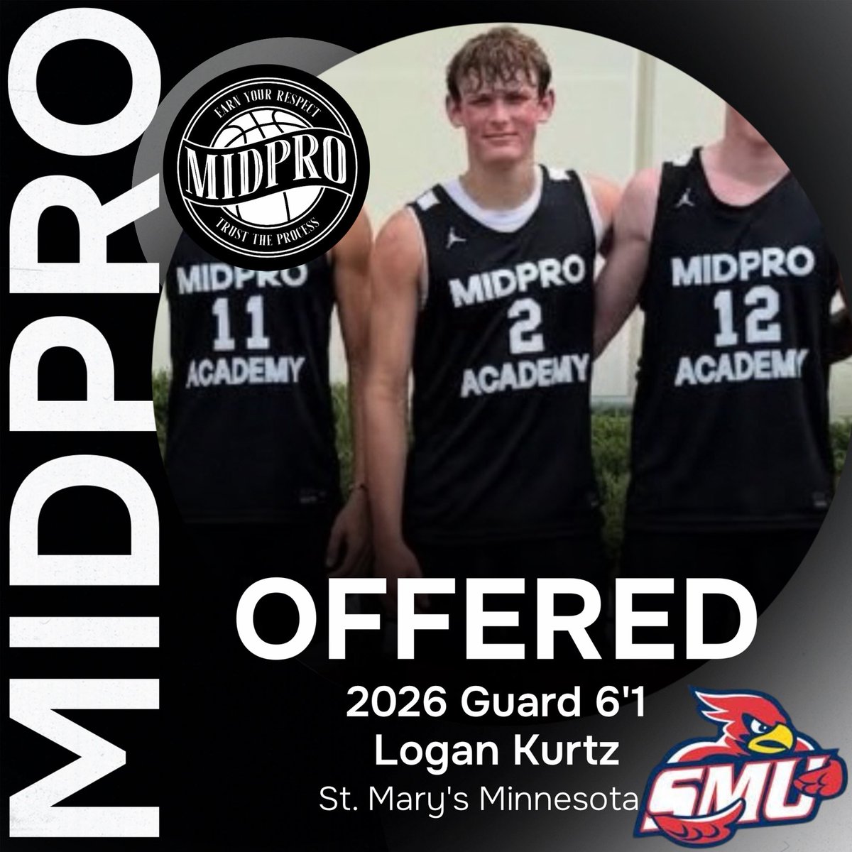 MidProAcademy's tweet image. 2026 G 6’1 Logan Kurtz has received an athletic offer from St Mary’s University of Minnesota (D3) @LoganKurtz_26PG 

#MidProFam #ThisIsWhatWeDo #TrustTheProcess #EarnYourRespect #CreateYourStory