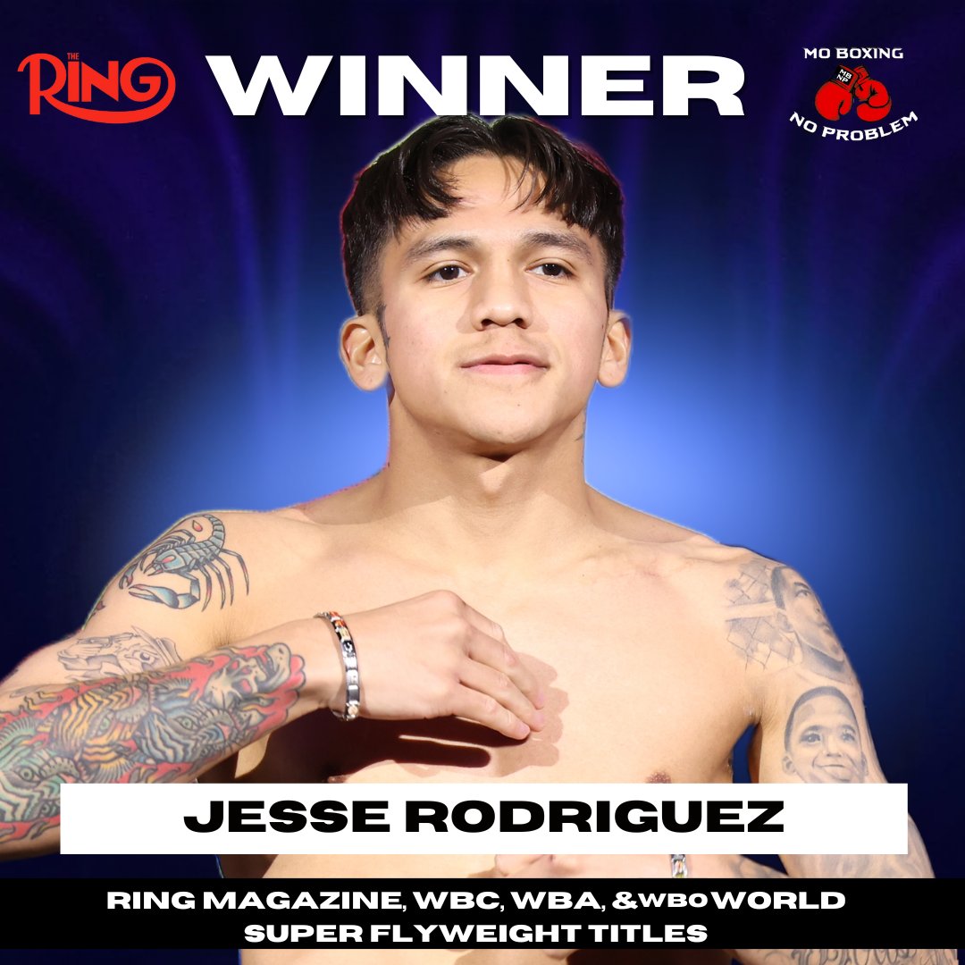 MoBoxingNP's tweet image. Jesse &quot;Bam&quot; Rodriguez defeats Fernando &quot;Puma&quot; Martinez by 10th Rd KO to improve his record to 23-0, 16 KOs, and win the Ring, WBC, WBA &amp;amp; WBO World Super Flyweight title. 🏆🥊
@210bam