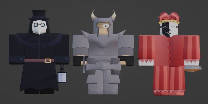 estos tres son para un tds que aun no le tengo un nombre (el tema es de las eras, por eso todo esto esta relacionado con la edad media)🤔

y los modelos no seran permanentes, estos son solo modelos que solo quedaran en la version en desarrollo, ya luego les creo nuevos modelos😅