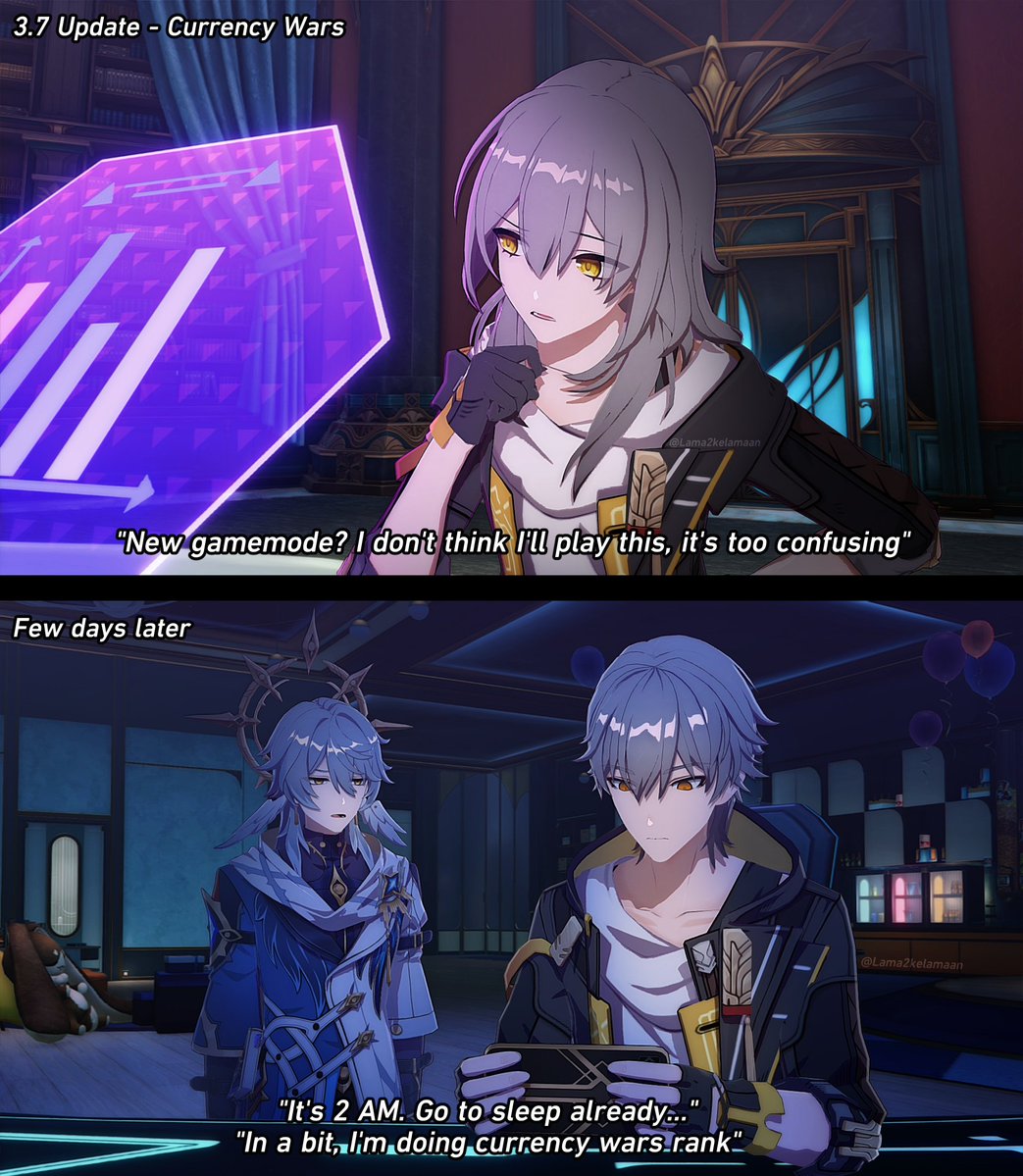 lama2kelamaan's tweet image. Currency wars experience - part 1
The beginning of addiction

#HonkaiStarRail