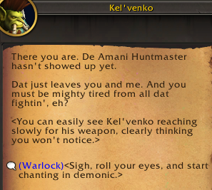 lmao

Reminds me, warlocks are still unable to speak in demonic in-game, the devs took away that capacity when Demon Hunters were introduced for whatever unfathomable reason