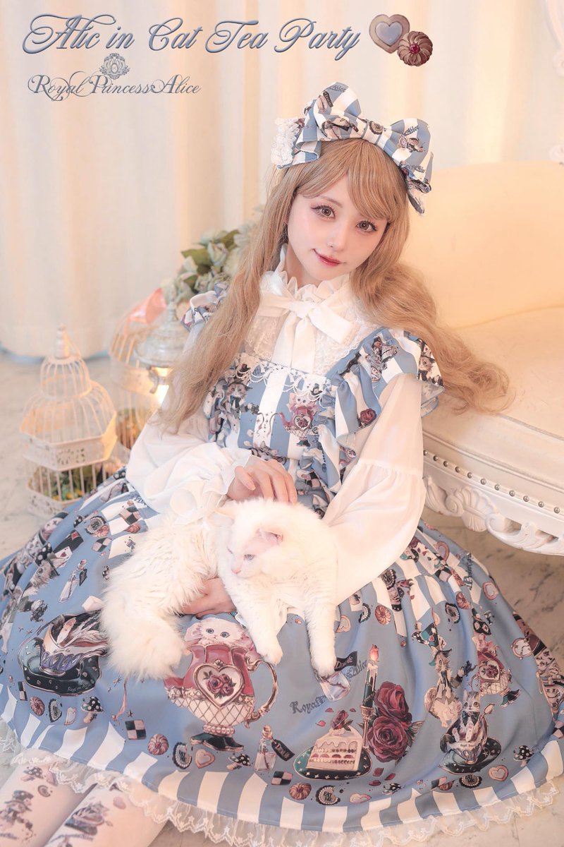 Princess Afternoon tea Party ジャンパースカート ❤️Royal Princess Alice❤️ ＼ご予約受付中／ 🎩🩵Alice in Cat Tea